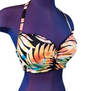 NWT Sundazed Nixie Halter Bandeau‎ Swim Top Separates Orange 34D Women's